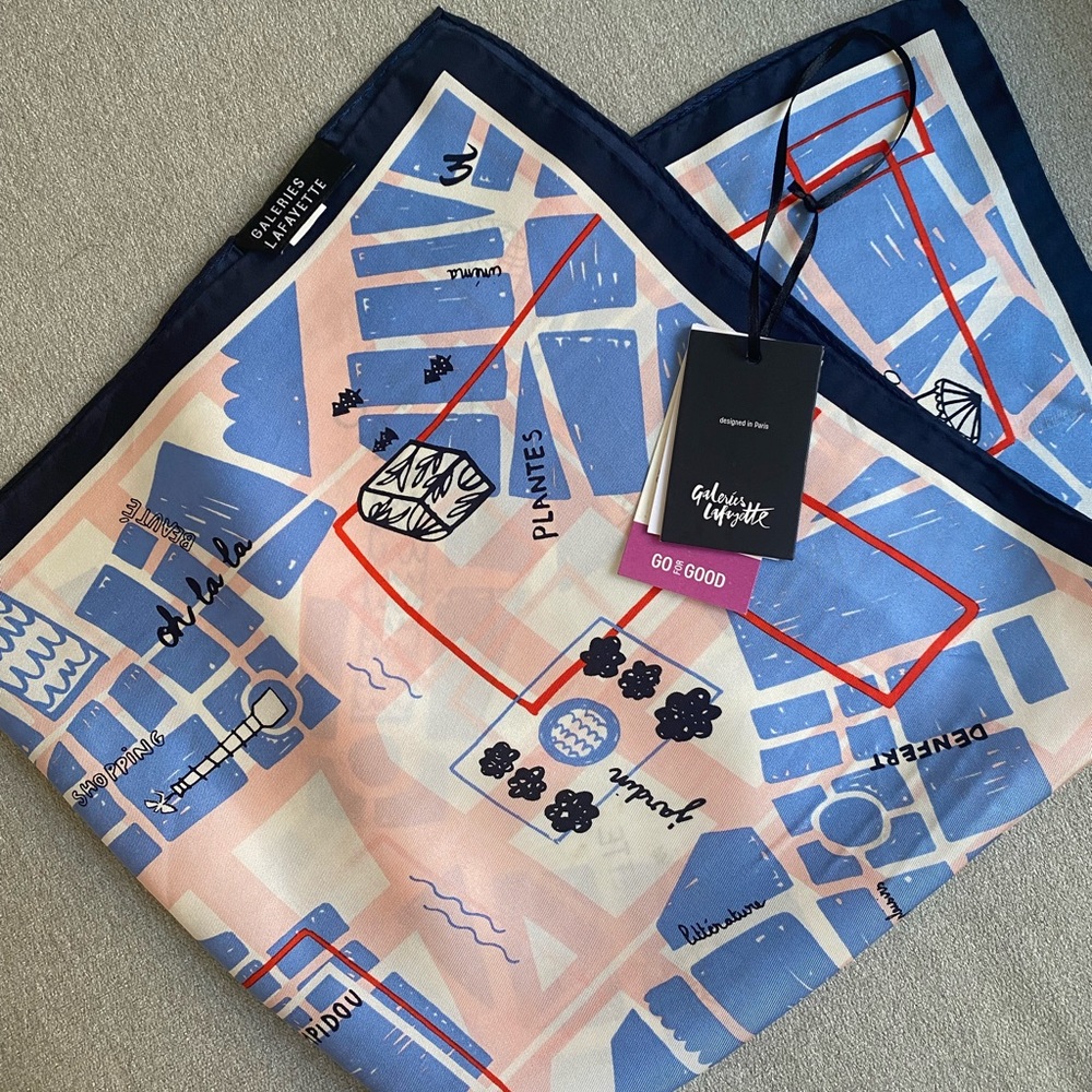 Galeries Lafayette 100% silk scarf